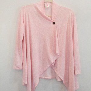 Girls Heathered Pink Wrap Sweater